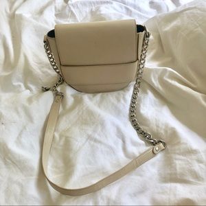 Nude Crossbody Silver Chain Bag